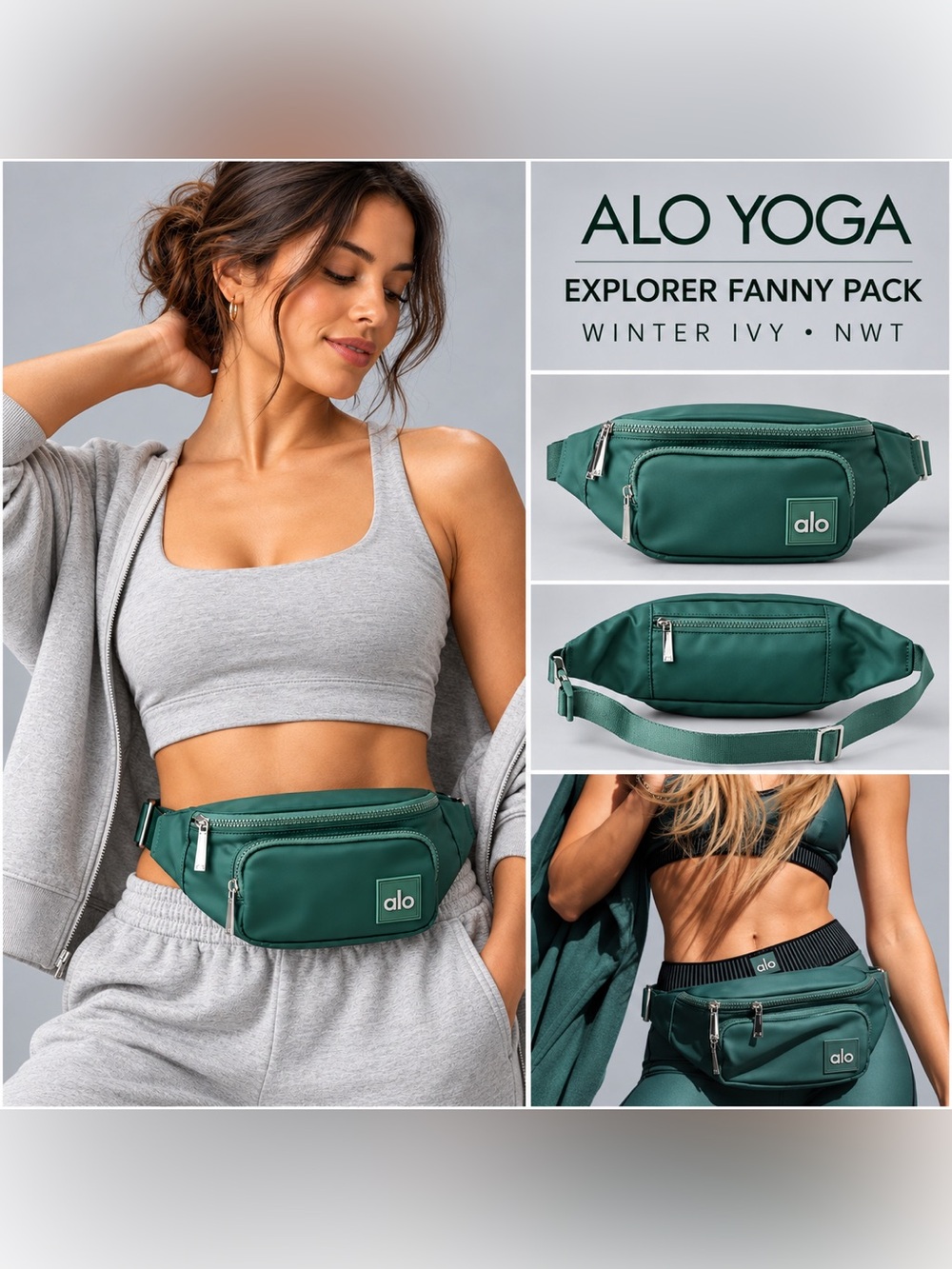 ALO Yoga Explorer Fanny Pack in Winter Ivy Green